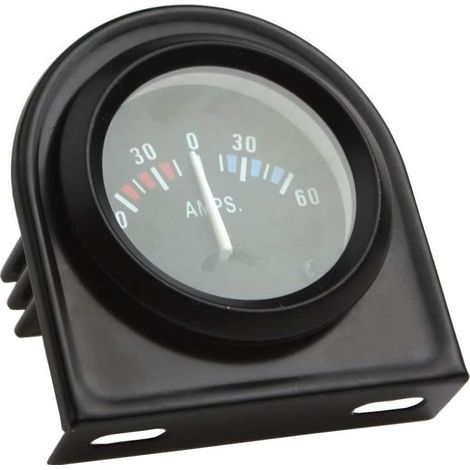 Pointeur de Moteur Dvoiture 2" 52mm Kit de Jauge AMP Indicateur Lumineux LED Blanc Noir Universel (1/5)
