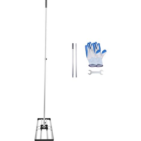Mophorn Rastrillo nivelador de césped con mango, placa de suelo de 254 x 1219 mm, herramienta de acero al carbono resistente a la oxidación, diseño ajustable a 2 alturas, ideal para patios y campos (1/5)