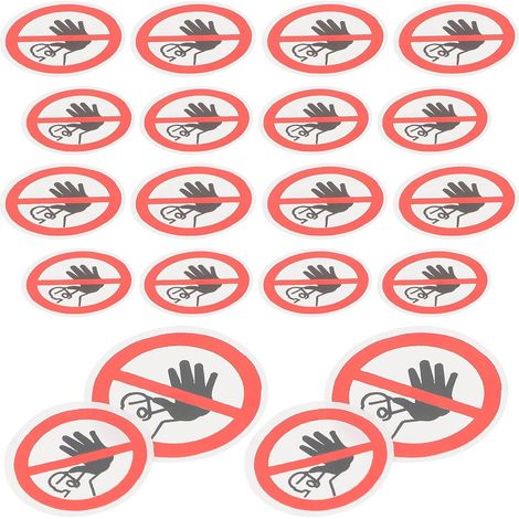 Autocollants de Signalisation d'Avertissement 20pcs Résistants en PVC pour Usines et Chantiers Surface Lisse Noirs (1/5)