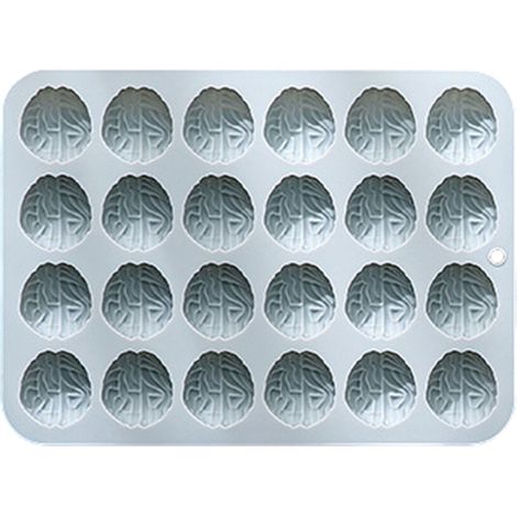 Moldes de silicona con forma de cerebro de 24 cavidades, color azul. (1/5)