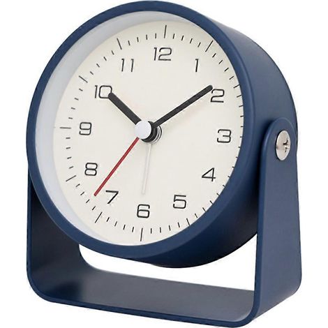 Petit réveil en métal silencieux pour bureau, idéal pour les étudiants, à utiliser dans une chambre ou un bureau. B (1/5)