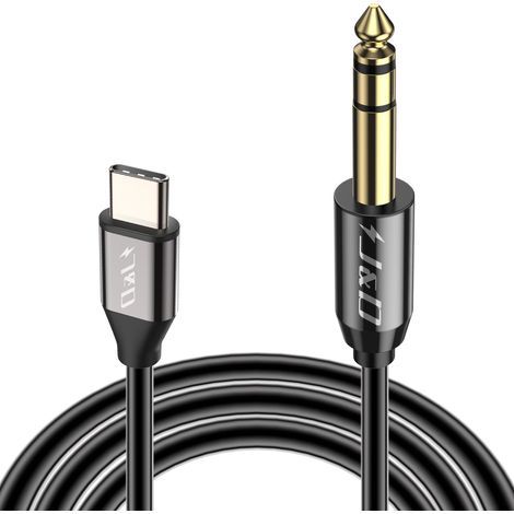 Câble Audio Adaptateur USB C vers 6,35 mm 1/4 pouce TRS Mâle Aux Jack Câble Stéréo Compatible avec iPhone 16/17 Series, Galaxy S23/S24/S25, Amplificateur, Haut-Parleur, Mixeur, 1 m (1/5)