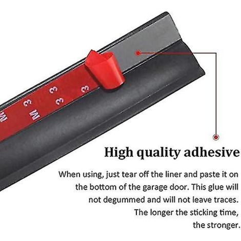 Joint d'étanchéité universel pour porte de garage 3 m, joint en caoutchouc multifonctionnel pour porte de garage, joint d'étanchéité inférieur pour porte de garage (1/4)