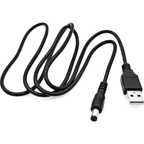 1M 5V 2A Câble d'alimentation USB vers CC prise 5.5 x 2.1 mm, cordon chargeur pour haut-parleur Bluetooth, pour support vertical ventilateur pour Xbox 360 Slim console (1/5)