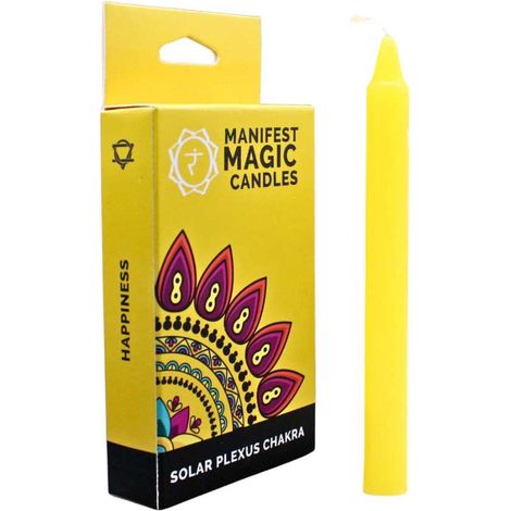Lot de 12 bougies magiques Chakra du plexus solaire (1/5)