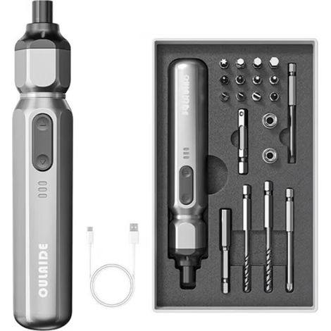 Mini Elektro Schraubendreher Set, 20 in 1 Magnetischer Mini Feinmechaniker Werkzeug Set, Präzisionsschraubendreher Reparatur Set mit 12 Bits für Handys, Uhren, Spielzeug, Kamera, Computers (1/5)