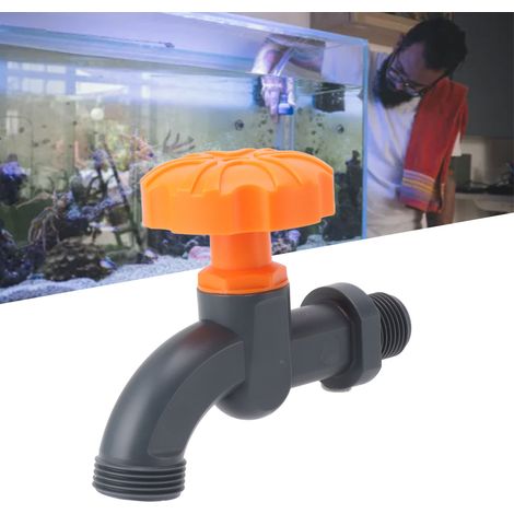 Robinet de Jardin Polyvalent en Plastique Métal Anti-Fuite pour Aquarium, RV, Ferme [110mm] avec Poignée Large et Installation Facile (1/5)
