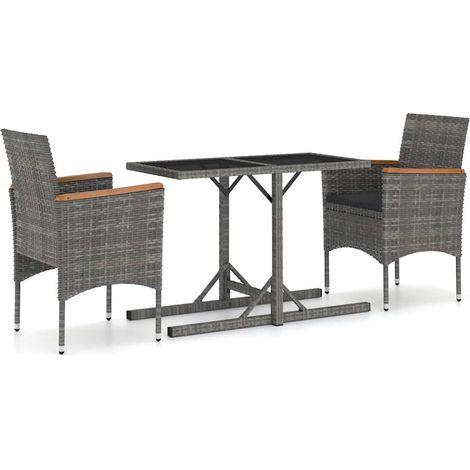 Maison Exclusive - Set Mobili da Pranzo per Giardino 3 pz Grigio (1/5)