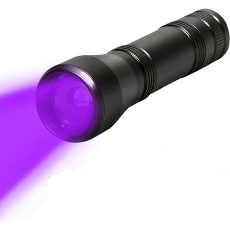 Lampe torche UV 365 nm pour minéraux et scorpions, corps en alliage d'aluminium anodisé haute durabilité, Avent-AquaForge lumière noire ultraviolette. (1/5)