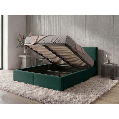 Lit coffre rembourré Hilton Interbeds 140x200 cm - Vert