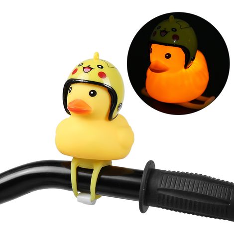 Gelbes Enten-Fahrrad-Motorradzubehör mit Helm-Warnlicht und -Sound (Pikachu) (1/5)