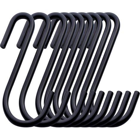 Crochets de Suspension,32 Crochets en S Acier Inoxydable de 6cm Forme de S Crochets en Métal,Crochet Noir S Multifonctions,Double Crochet Cuisine pour Suspension Accroche Ustensiles de Cuisine (1/5)