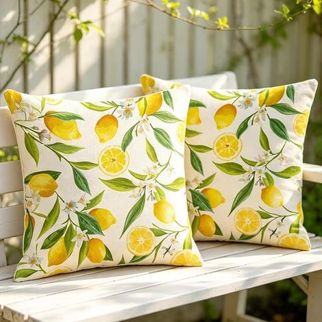 Cushion Cover, 2 Piece Pillow Case 45 x 45 cm, Summer Cushion Covers (1/5)