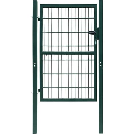 Puerta de valla 2D (individual) Verde 100x180 cm vidaXL
