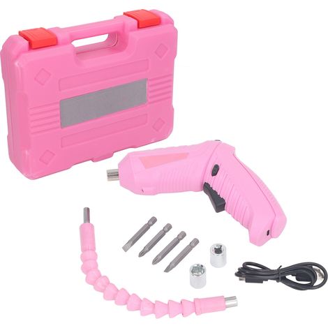 Jeu de tournevis électriques CW CCW, rotatif à 180 °, pliable, rechargeable, USB, avec lumière LED rose, 3.6V