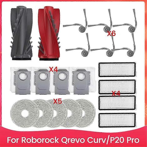 Sacs de rechange pour balai à franges, filtres et serpillière pour aspirateur Qrevo Curv/P20 Pro (1/5)
