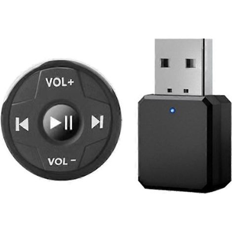 Car USB AUX Receiver, Wireless Bluetooth Multimedia Button, Multifunction Steering Wheel Button, Remote Control - AquaForge (1/3)
