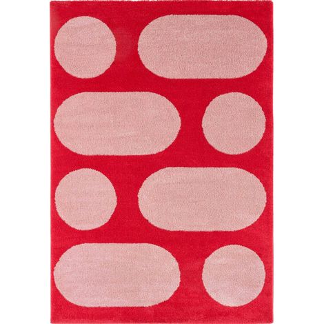Tapis rouge moderne épais doux à poils longs - 200 x 280 cm (1/5)