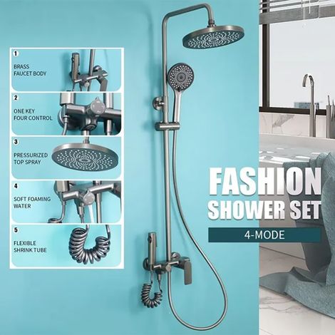 Colonne bain douche gun métal Ø25cm, Séville (1/3)