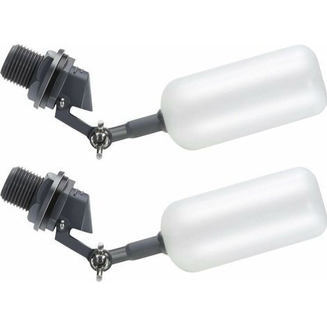 Valve à flotteur, tuyau d'alimentation en eau de 1/2 pouce, réservoir d'humidificateur auto-remplissant mâle avec bras réglable, convient aux bassins, aux abreuvoirs pour le bétail et aux aquariums. (1/4)