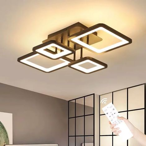 BOMCLAP Plafonnier LED moderne, 54 W, intensité variable, avec télécommande, 3000 K-6500 K, design rectangulaire créatif pour bureau. (1/5)