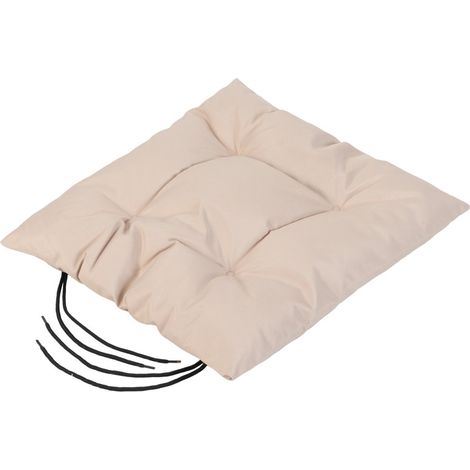 Gardenista Almohadilla de asiento Copetuda para exteriores con lazos seguros, cojín de jardín cuadrado con relleno de fibra hueca, Almohadilla de silla de muebles de ratán ligero y duradero, Piedra (1/5)