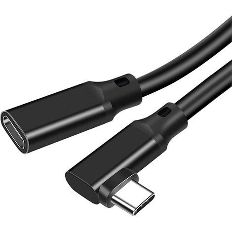 Comprend deux câbles d'extension USB-C avec coudes à 90 degrés, USB 3.2 Gen2, PD 100W, transfert de données de 20 Gbit/s, adaptés à la projection sur moniteur, à la VR, etc., 20 cm. (1/4)