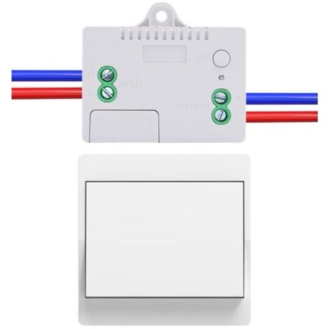 EU interrupteur sans fil sans piles Lot de 1 kit interupteur sans fil autoalimente va et vient sans fil sans pile radio interrupteur a distance eclairage domestique (EU 1Gang 1V1 A) (1/5)