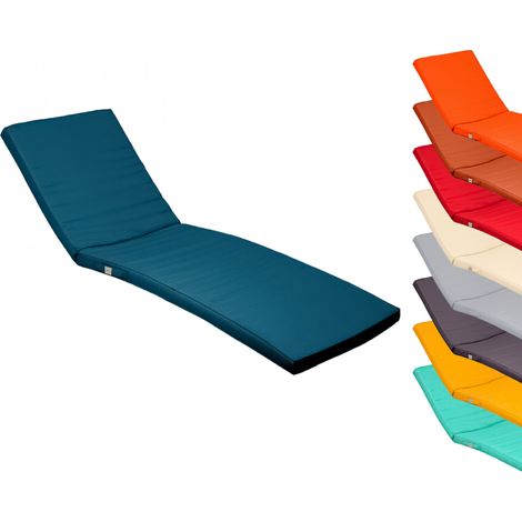 Linxor – Coussin déhoussable pour bain de soleil 183 x 60 cm – Tissu Oxford 180 gsm – Mousse 24 Kg/m3 – Imperméable et respirant