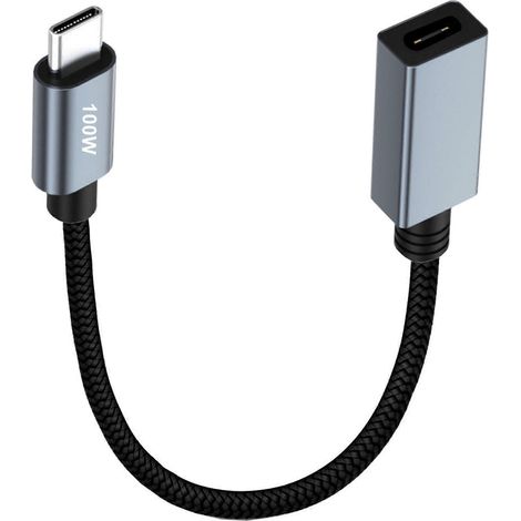 USB-C 480 Gbit/s/100 W Verlängerungskabel, Nylon-Verlängerungskabel für schnelles Laden und Datenübertragung, Typ C Stecker/Buchse (1/5)
