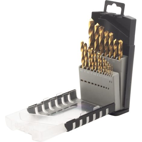 KRINO Serie assortimento 19 punte HSS-G rivestite al TITANIO custodia in ABS (1/5)