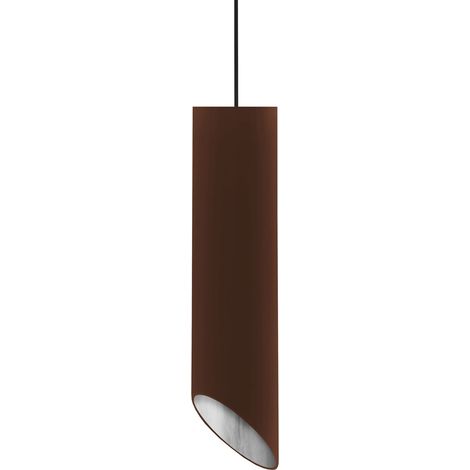 LUMICOM  ROND COUPÈ Sospensione, 1x GU10, max 33W, metallo, marrone corten/arancione, D.6cm x H30cm