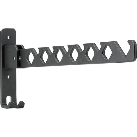 Folding Clothes Hanger Rack Laundry Drying Rack, Folding Clothes Hanger Holder, Closet Organizer, Wall Mounted, Matte (Black) (1/5)