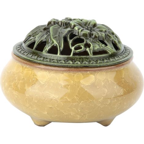 Brûleur d'encens vintage en céramique pour salon de thé, studio de yoga et décoration intérieure (03) (1/5)
