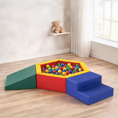 Parcours de motricité bébé en mousse avec piscine à balles 190 x (1/5)