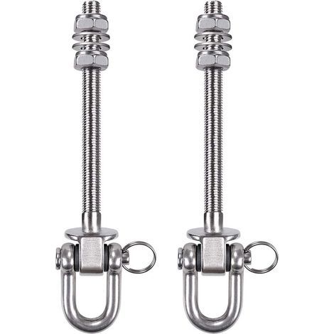 Cintre Robuste en Acier Inoxydable - Capacité de 300kg - 23,5 cm x M10 - Crochets pour balançoire en Bois et en Acier - pour hamac de Yoga, hamac, Sac de Frappe, véranda (1/5)