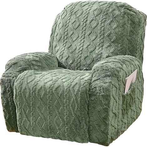 1 Housse de fauteuil inclinable, extensible en polaire, jacquard à poche, pour siège 58-86 cm (1/5)