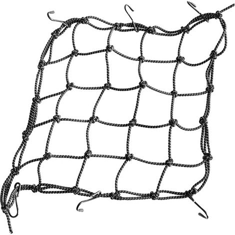 Filet Araignée Pour Casque ou Bagage - 4040cm - 6 crochets - Noir