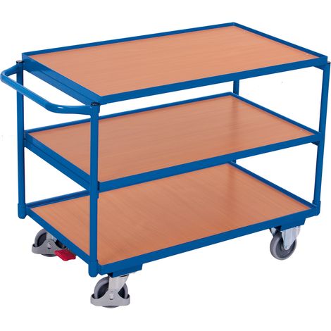 VARIOfit Tischwagen mit 3 Ladeflächen 985 x 595 mm Schiebegriff waagerecht