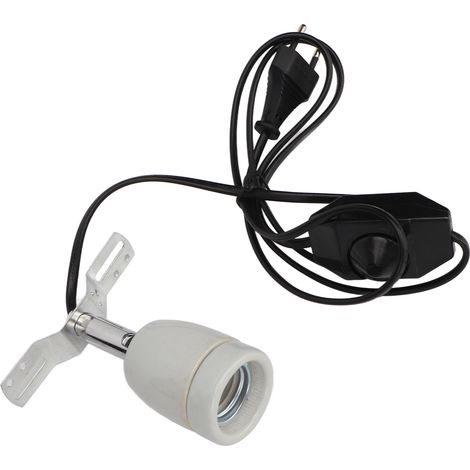 Support de lampe chauffante en céramique pour reptiles E27 400W, culot rotatif avec interrupteur. (1/5)