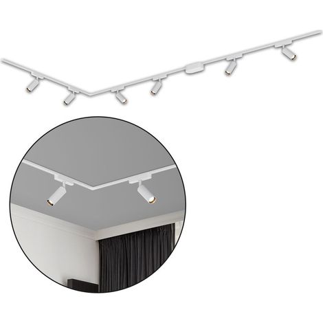 Briloner Luxtrail Schienensystem, Komplettset, 6x LED Spots, Warmweiß, L-Form, Weiß, 3m