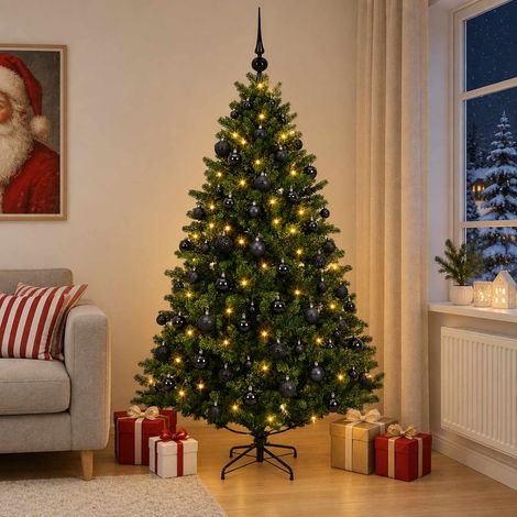 vidaXL Artificial Christmas Tree with Bauble 240 cm 300 LEDs (1/5)