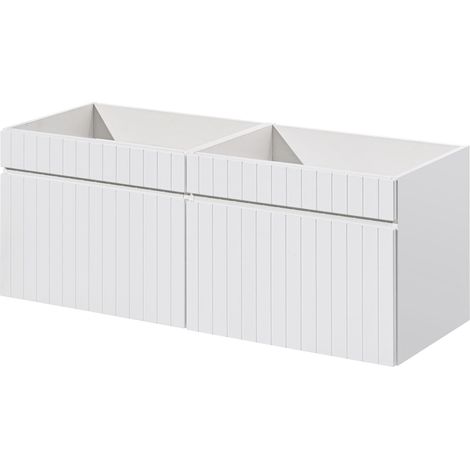 Double meuble sous vasques suspendu ICONIC blanc 120 cm (1/5)