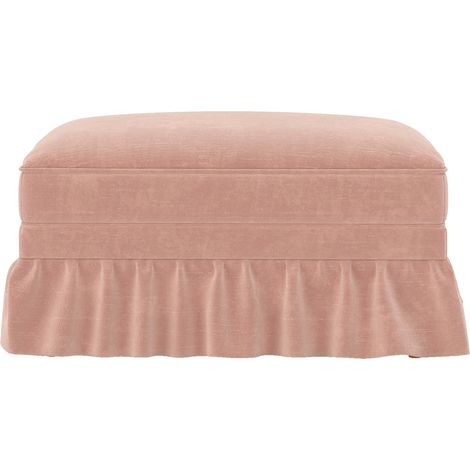Reposapiés acolchado de chenilla rosa con volante desmontable Windsor MODENUIT (1/5)