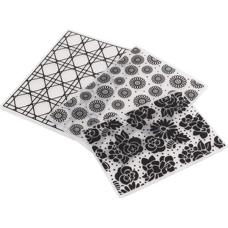 Lot de 3 pochettes à gaufrer en plastique avec gabarits décoratifs pour la création de cartes et de scrapbooking. (1/5)