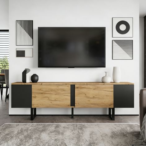 TV Möbel Sideboard Aufbewahrung 180 40 55 cm Holz OKMYHOME (1/5)