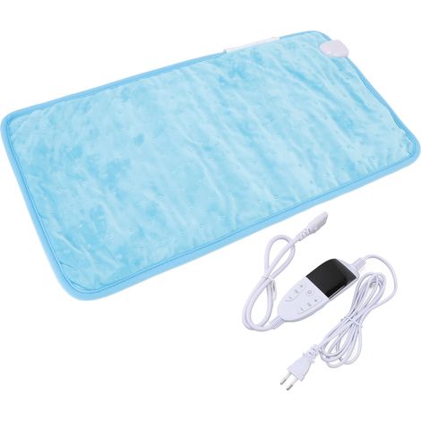 Coussin chauffant électrique pour soulager la douleur, 6 réglages de chaleur, doux pour épaule cou genou, chauffage pour maison bureau, prise UE 220V, bleu