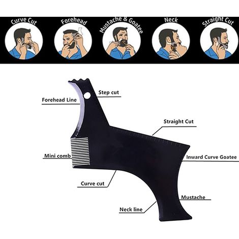 Guide de barbe façonnant l'outil de mise en forme de bords multiples pour le style fonctionne avec n'importe quelle tondeuse ou tondeuse électrique à rasoir (1/5)