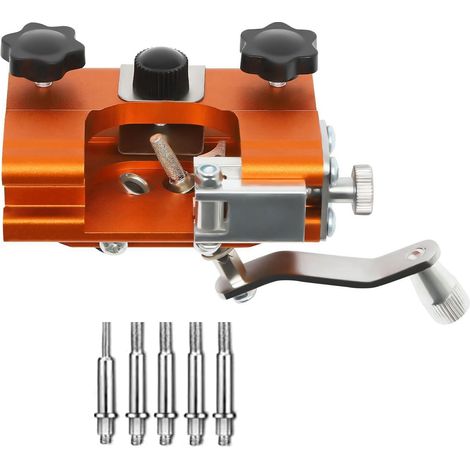 Affûteur de Tronçonneuse Orange avec 5 Bavures pour Tronçonneuse de 4 à 22 Pouces et Scie Électrique (1/5)