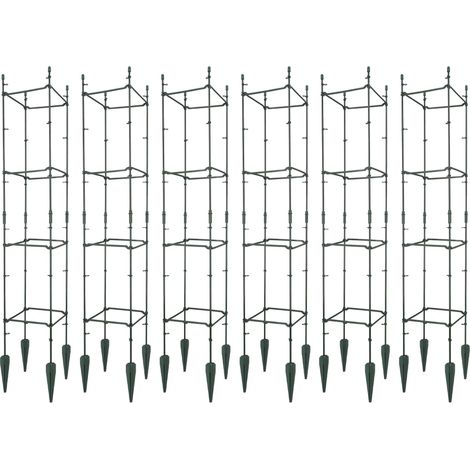 KOTARBAU® Lot De 6 Tuteur Tomate, Treillis Plante Grimpante Exterieur 29x29x120cm, Tuteurs Modulaires, Tuteur Plante, PVC, Vert, Treillis pour Plantes Grimpantes, Support Tomates Potager (1/5)